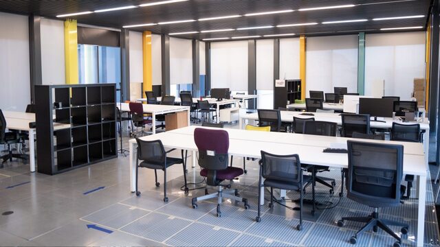 To let – Offices within the La Nave co-working space in Madrid, Spain