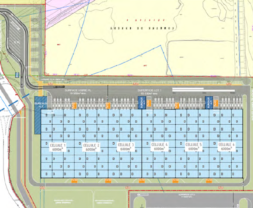 For sale – 36,000 m² logistics warehouse (divisible) in the Eurotransit business park in Trémery – Moselle (57)