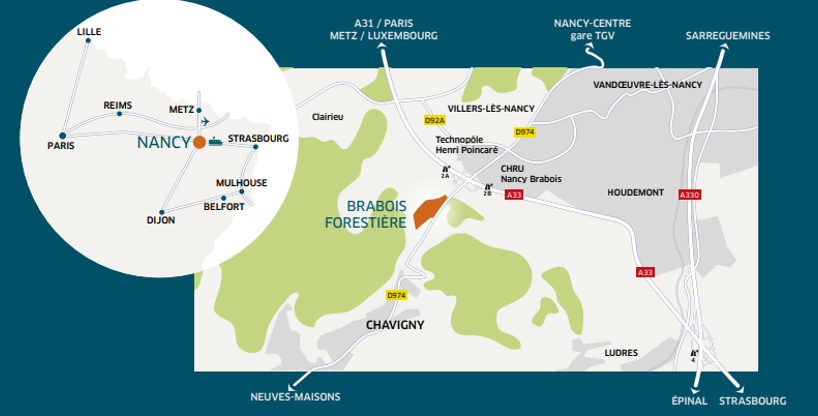 For sale – 8,000 m² industrial plot in the Brabois Forestière business park near Nancy – Meurthe-et-Moselle (54)