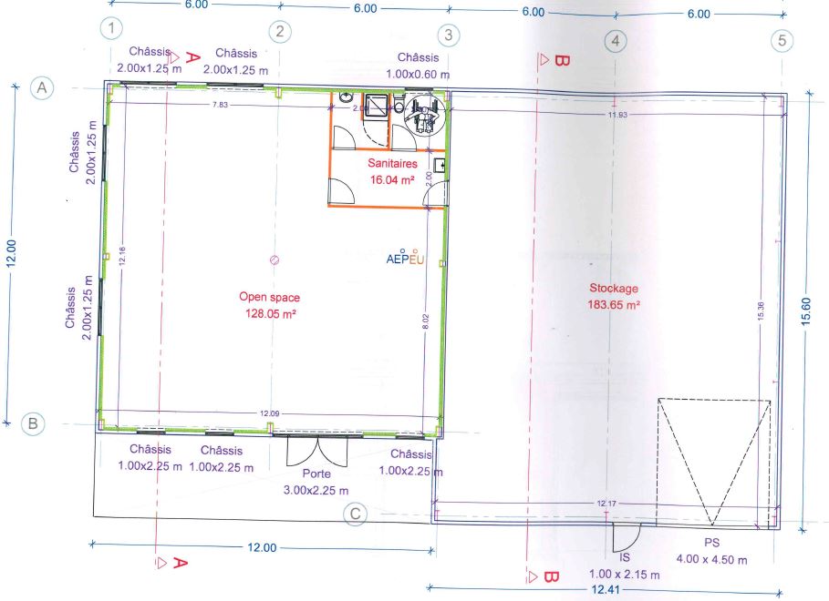 Business premises for rent, with a floor area of 440 m², near Montbéliard