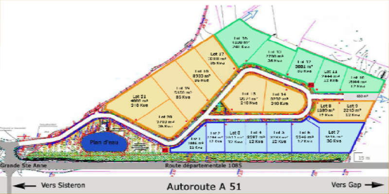 Industrial land from 1,886 m² for sale – South Gap/Hautes-Alpes