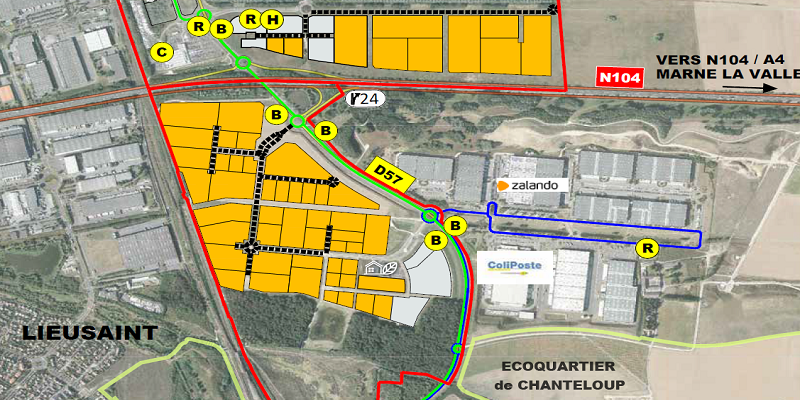 Industrial plots ranging from 2,500 to 25,000 m² for sale in Sénart – Seine-et-Marne (77)