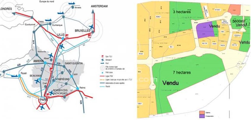 Industrial land in the Omois area