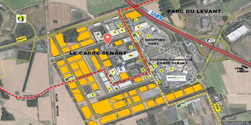 Commercial plots ranging from 2,350 to 13,000 m² for sale in Lieusaint – Carré Sénart – Seine-et-Marne (77)